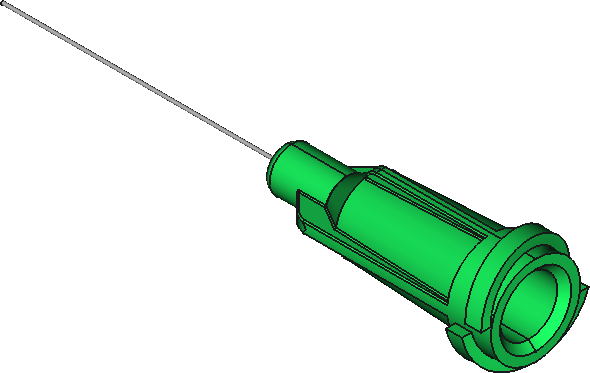 Model of the dispensing needle with Luer lock