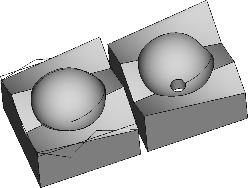 Mold for a 10mm sphere