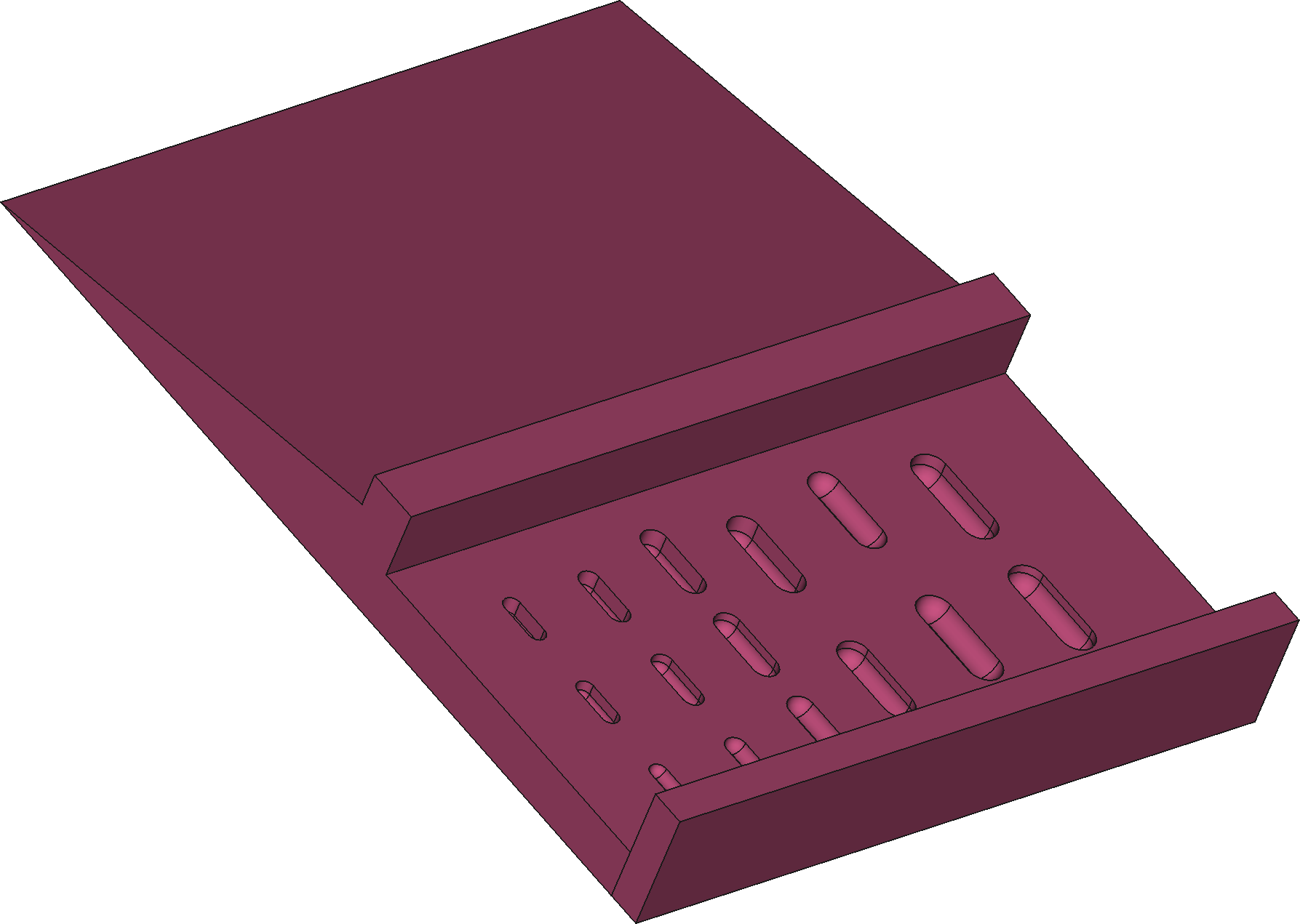 cooling plate with 15 differently sized sarcophagi