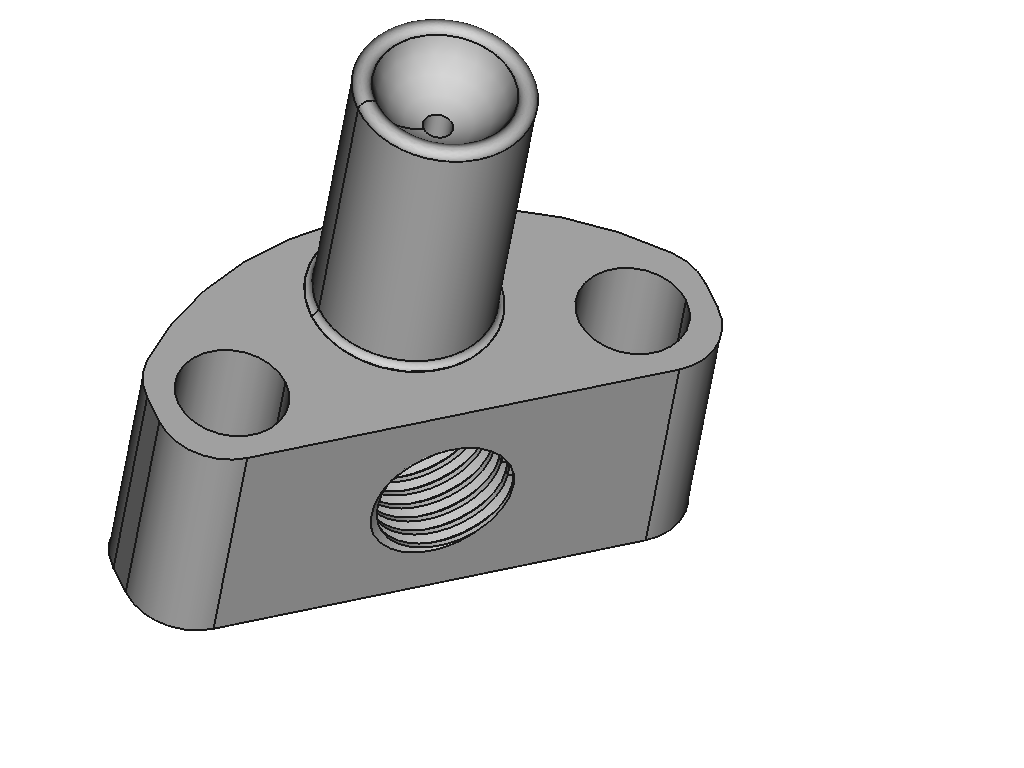 Sphere holder with 90° inlet and smaller footprint