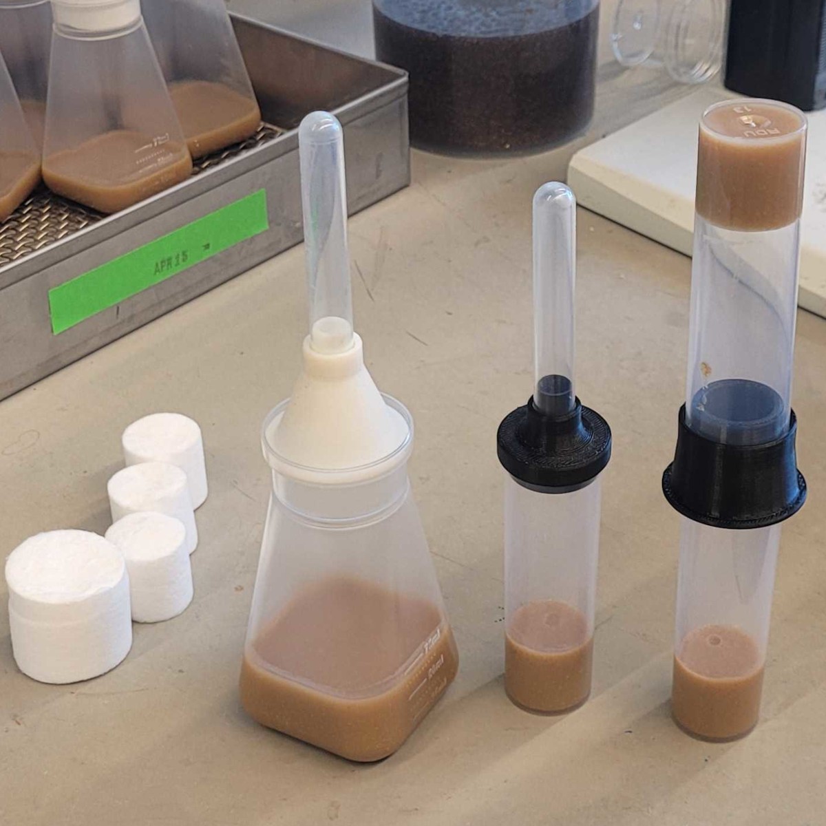 Three different types of fly transfer funnels
