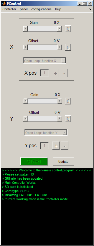 Freshly opened PControl software