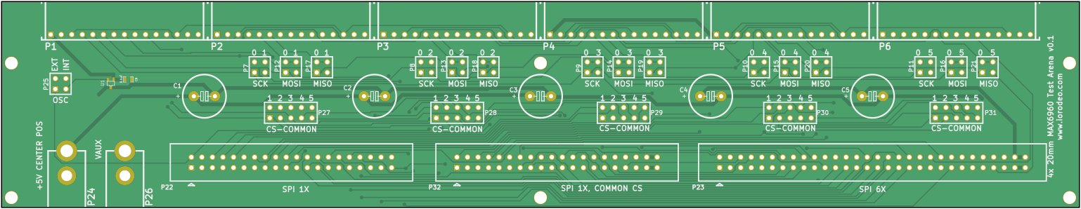 6-inf arena PCB for MAX6960 (front)