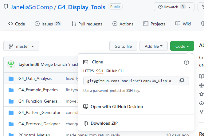 On the GitHub repository website, click on "Code" and either use the HTTPS or SSH URL in your git client or choose to "Download ZIP" file