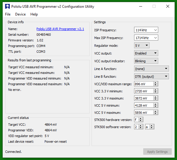 Set up Pololu USB AVR Programmer