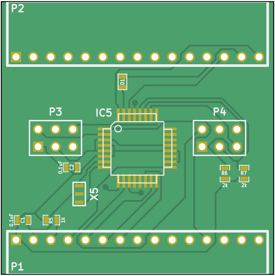 Rendering of the communication board v0.1 (front)