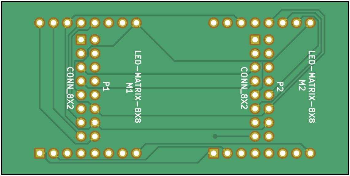 Rendering of the adapter between two 32mm matrix and 32×64mm² driver (front)