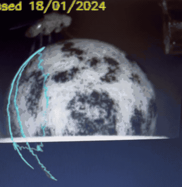 A tethered fly walking on a patterned ball with FicTrac tracking overlay