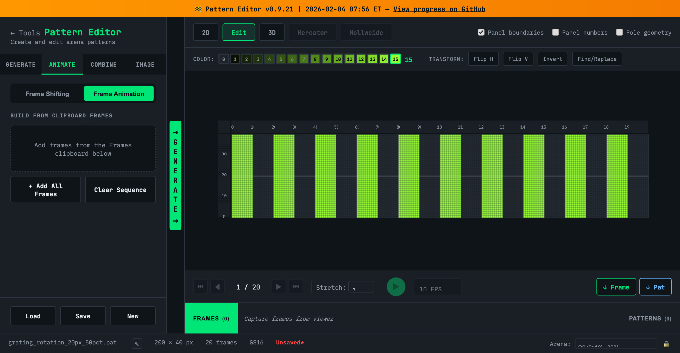 Animate Tab - Frame Animation