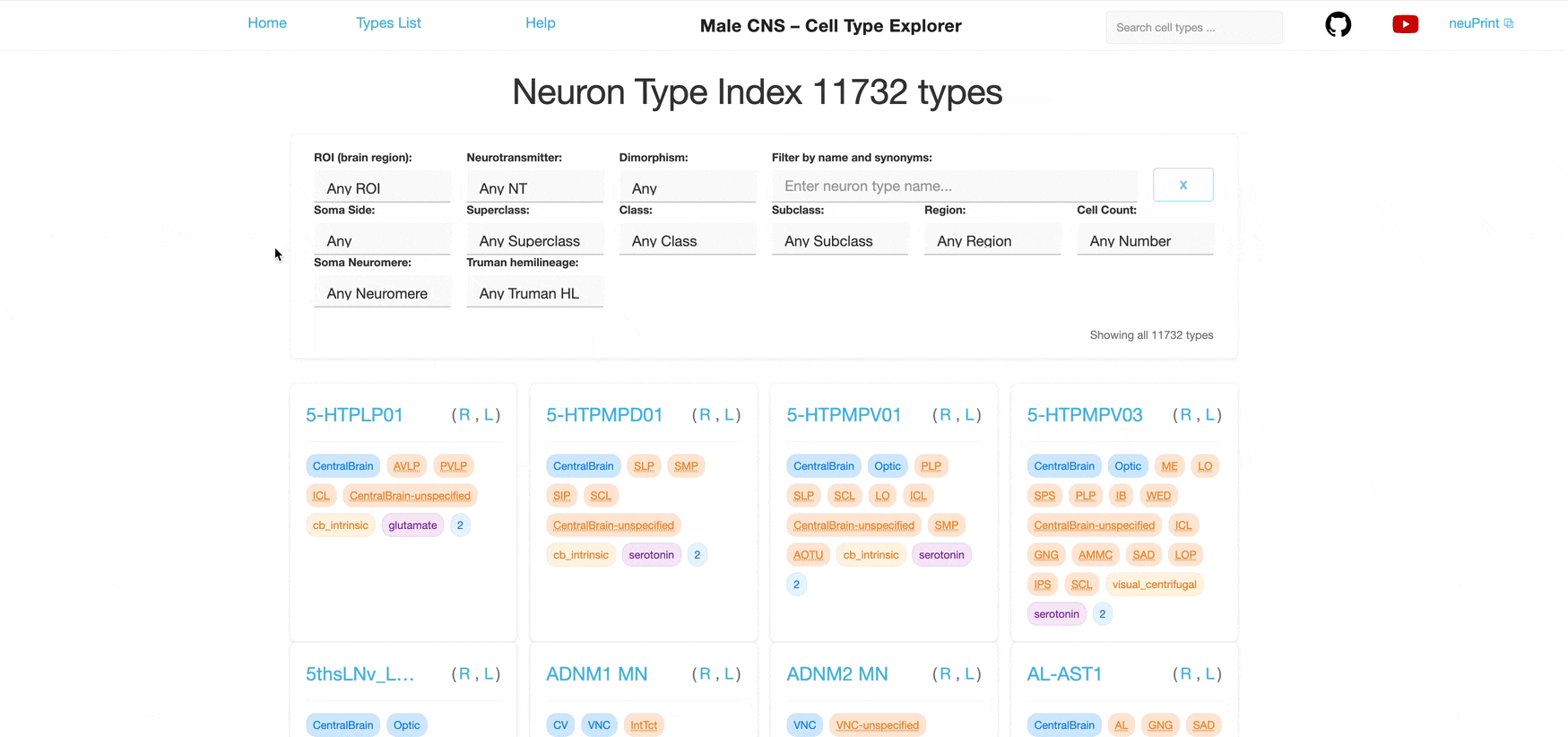 How to use the types filters.